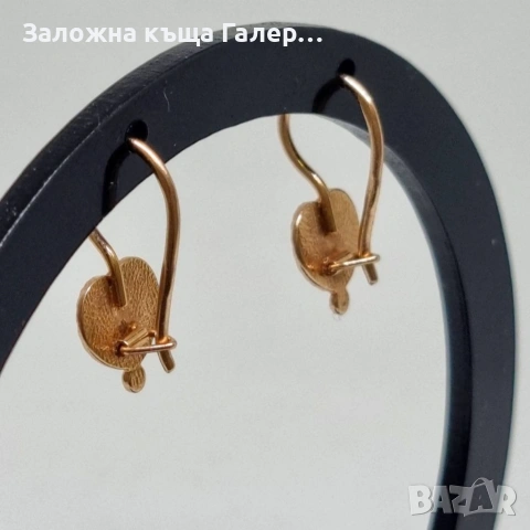 Златни обеци – съветско злато, проба 583, 2,45г, снимка 5 - Обеци - 54215746