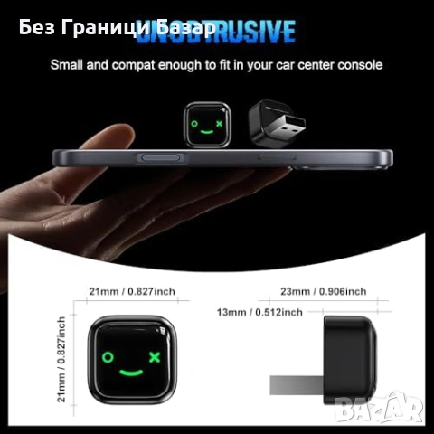 Нов Wireless CarPlay Android Auto адаптер за iPhone iOS 10+ USB-C кола телефон връзка, снимка 6 - Друга електроника - 55071609