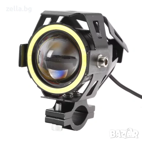 LED прожектор за мотоциклет U7 Angel Eyes 15W 3000lm 12-85V – Универсален фар за мотор, ATV 10116, снимка 4 - Друга електроника - 54658345
