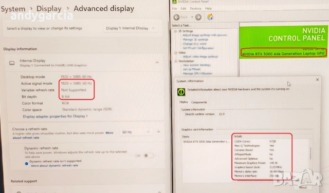 NVidia RTX Ada 5000 16GB/Core i5-13600HX/16G RAM/256GB SSD/17.3 IPS 100% DCI-P3/Dell Precision 7780 , снимка 14 - Лаптопи за работа - 53268474