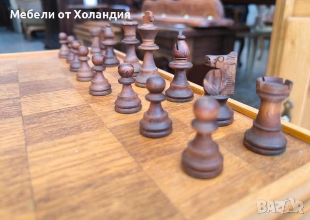 Шахматна масичка с дървени фигури, снимка 5 - Шах и табла - 55239855