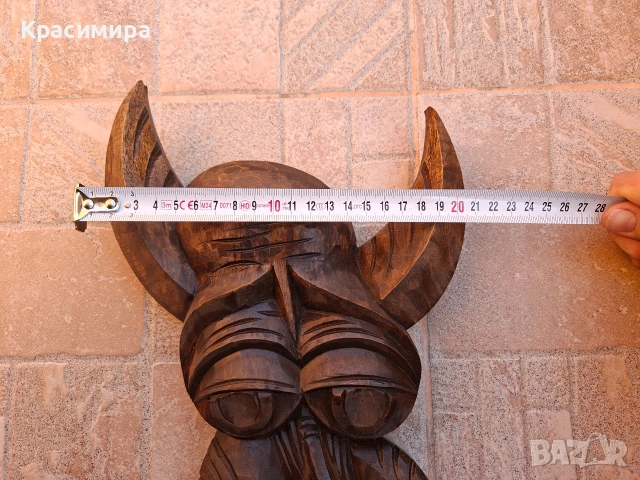 Дървена кукерска маска, снимка 3 - Други - 54238873