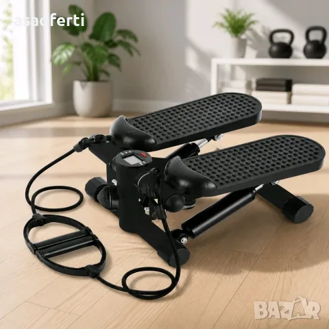 Мини степер с ластици Wellcare CBM-033 – Компактен фитнес уред за домашна тренировка (до 100 кг), снимка 2 - Фитнес уреди - 55420436