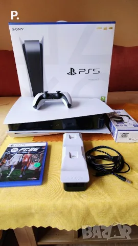 PS5 Disk Edition / Конзола Playstation 5 Disc Edition 825GB White CFI-1116A + FC26 + Докинг Станция, снимка 7 - PlayStation конзоли - 55428103