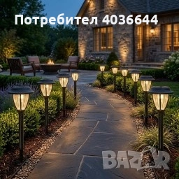 Комплект соларни градински лампи 10 броя – LED външни фенери IP44, снимка 6 - Соларни лампи - 54645970