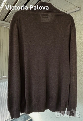 🟤 Galeria  коприна и кашмир, жилетка с цип, фин трикотаж XL, снимка 6 - Блузи - 54082727