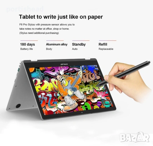 Лаптоп / Ултрабок Teclast F6 Pro 13.3" Full HD Touch 360° Flip Laptop,Intel Dual Core,8GB DDR3,128GB, снимка 6 - Лаптопи за дома - 54981802