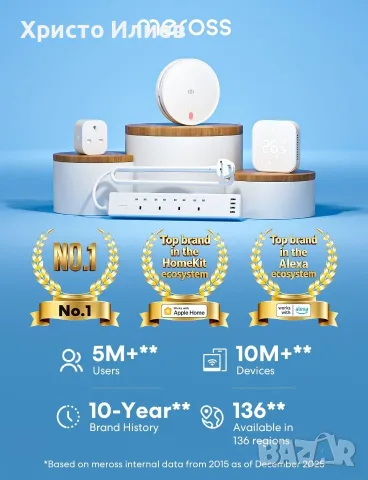 Смарт контролер за гаражна врата Meross WiFi, снимка 4 - Друга електроника - 55652891