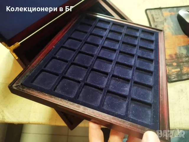 ЛУКСОЗНА ДЪРВЕНА КУТИЯ  ЗА СЪХРАНЕНИЕ НА МОНЕТИ /виж описанието/, снимка 5 - Нумизматика и бонистика - 55491529