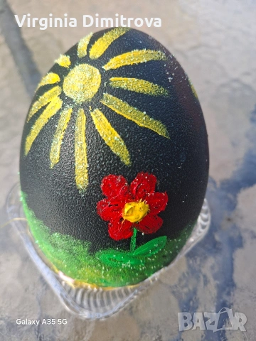 Рисувани яйца от Ему ибукет от паунови пера, снимка 9 - Декорация за дома - 54091195