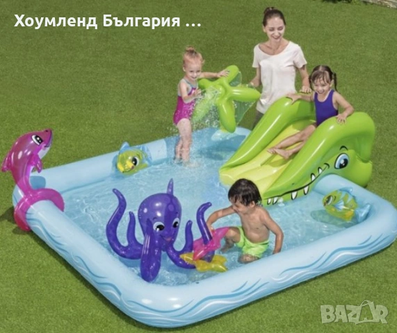Детска водна игра за двор надуваем аквапарк с пързалка с летен детски кът, снимка 3 - Басейни и аксесоари - 54299827
