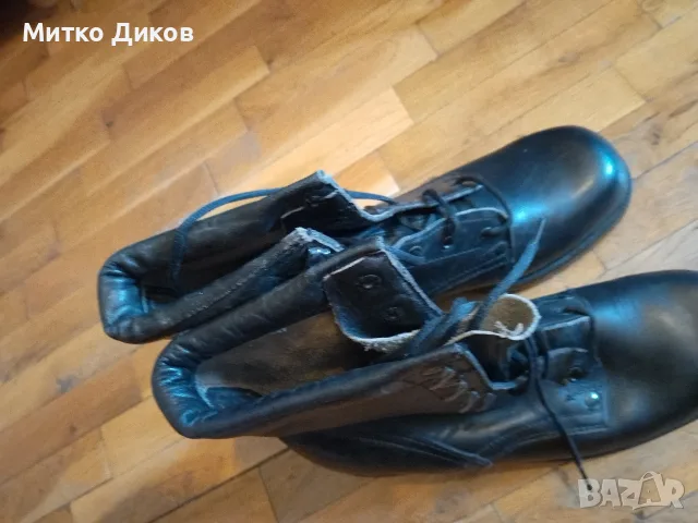 Кубинки офицерски шита подметка естеств. кожа черни от соца отлично състояние I качество размер №43, снимка 5 - Мъжки боти - 49348902