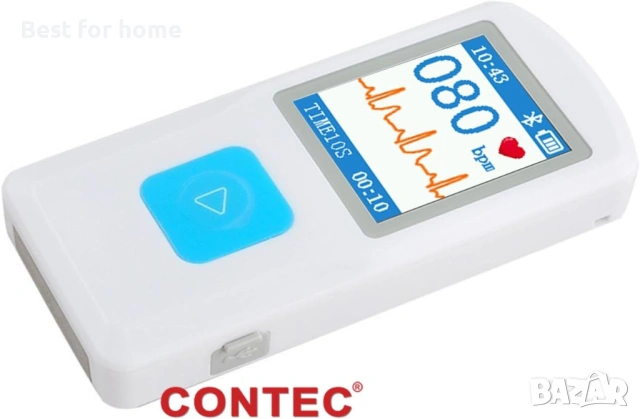 Преносим ЕКГ/ЕКГ монитор CONTEC с компютърен софтуер, електрокардиограма, Bluetooth, пулсомер, снимка 6 - Медицинска апаратура - 54735373