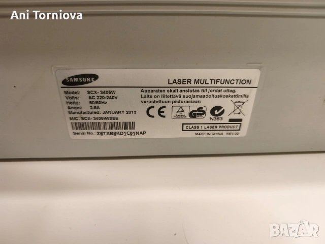 Компактен лазерен принтер Samsung SCX-3405W с Wi-Fi (3 в 1), снимка 4 - Принтери, копири, скенери - 54829263