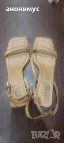 Сандали Zara с интересен ток, снимка 2 - Сандали - 55146355