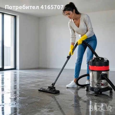 Прахосмукачка KraftRoyal 601-B20 за сухо и мокро почистване - 1200W, 20L, неръждаем резервоар, функц, снимка 3 - Прахосмукачки - 55433014