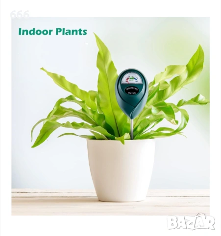 Влагомер за почва, тестер за влажност на растения, неръждаема стомана, без батерии, снимка 4 - Други - 54022075