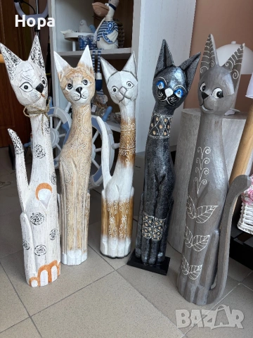 Котки от дърво , снимка 7 - Статуетки - 37531236