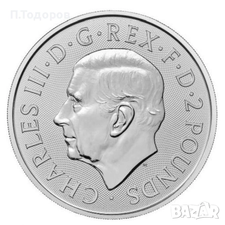 Сребро 1oz Сребро Св. Георги и Дракона 2024 - Великобритания, снимка 2 - Нумизматика и бонистика - 54970793