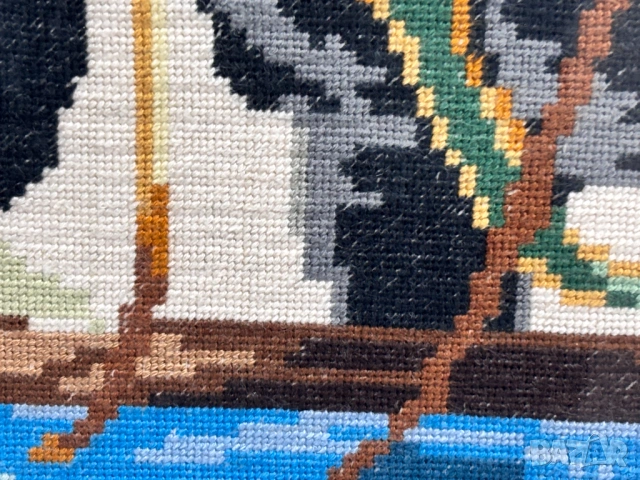 Ушит Гоблен "Коне на водопой", снимка 7 - Гоблени - 54144251