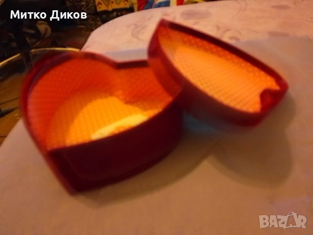 кутия за бижута сърце  160х150х62 мм с бархет, снимка 4 - Декорация за дома - 54742961