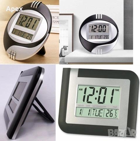 Дигитален Стенен Часовник с Термометър и Голям Дисплей. Електронни Стенни Часовници.Digital Clock, снимка 4 - Стенни часовници - 54072746