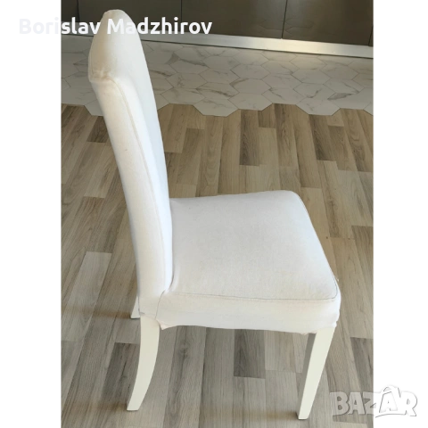 Трапезни столове IKEA Henriksdal – бели / бежови 6 броя, снимка 3 - Столове - 54678352