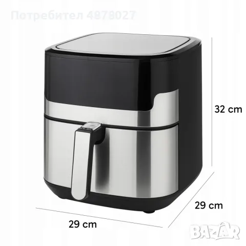 Смарт Еърфрайър , 2200W, XXL 6.5л, Wi-Fi Tuya App, 10 Програми, Неръждаема стомана, снимка 2 - Фритюрници - 55688188