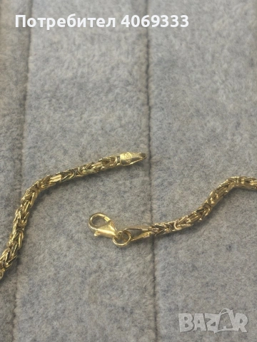 Комплект златен синджир и гривна Кралска плетка 14карата, снимка 6 - Колиета, медальони, синджири - 54184936
