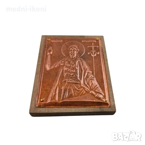 МЕДНА ИКОНА ЗА ЗАЩИТА СВЕТИ ЙОАН КРЪСТИТЕЛ, снимка 3 - Икони - 54304925