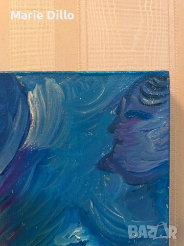 абстрактна картина масло върху ленено платно размери 40/50см., снимка 6 - Картини - 53952009