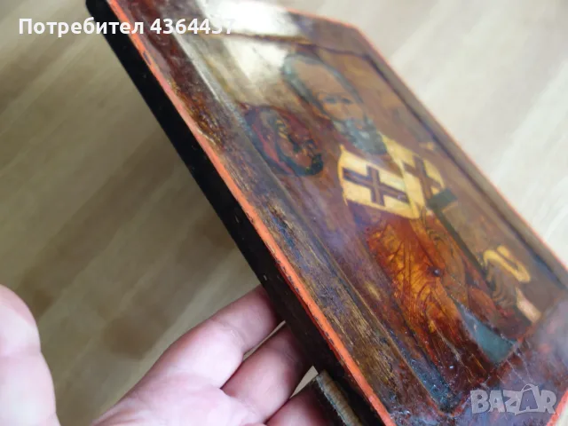 Стара Руска икона 1850 г. темпера, доказан произход и документ за собственост!, снимка 4 - Икони - 55303783