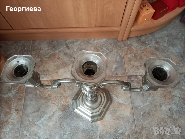 Свещеник от метална сплав , снимка 3 - Декорация за дома - 54824306