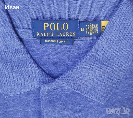 Нова оригинална фланелка Polo Ralph Lauren custom slim fit - размер  L, M - 100% памук, снимка 5 - Тениски - 54038332