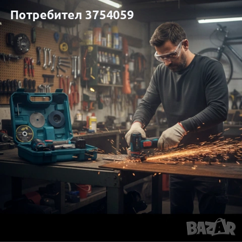 Мини ъглошлайф KraftRoyal 24V 6Ah с безчетков мотор и 2 батерии за бързо и прецизно рязане