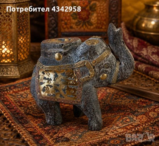 Винтажен дървен слон от Индия 🐘  1960 г.