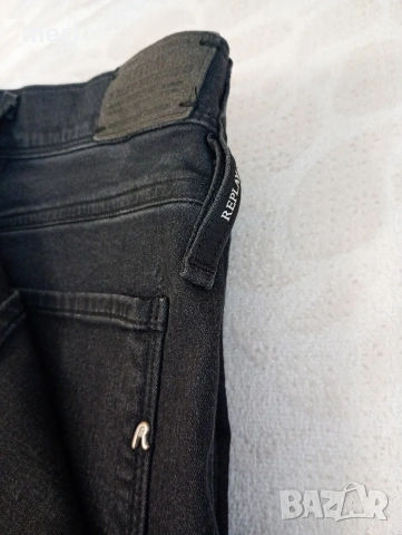 Оригинални Replay ANBASS Slim Fit дънки W33 L32 – черни, еластични, Made in Italy, снимка 10 - Дънки - 54793980
