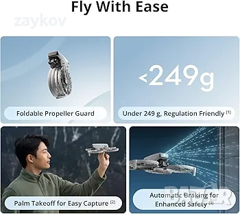 DJI Flip Fly More Combo с RC дистанционно управление 2 с екран, 4K UHD камера дрон, снимка 2 - Дронове и аксесоари - 54092870