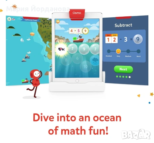 образователен комплект Osmo Genius Numbers Starter Kit, предназначен за деца на възраст 6-10 години., снимка 4 - Други игри - 54802879