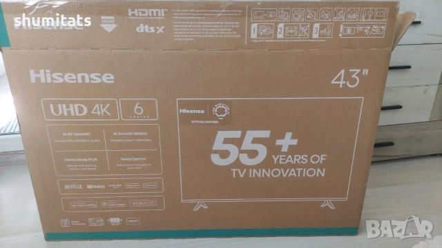TV Hisense 43,6'' 2025г 43A6Q ударен дисплей, снимка 9 - Телевизори - 54978006