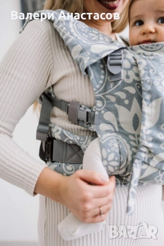Ергономична раница Be Lenka Mini Folk Grey – магнитно закопчаване, 3 кг+, снимка 2 - Кенгура и ранички - 55243707