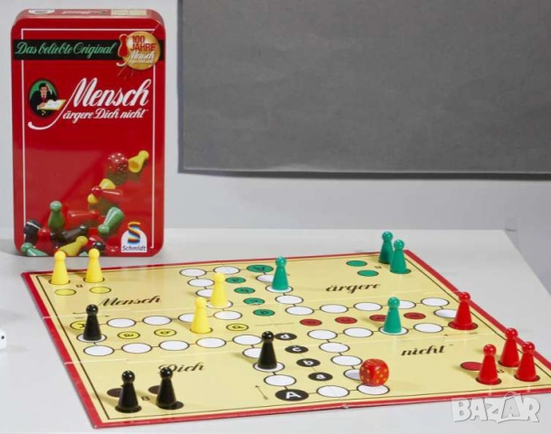 Игра "Не се сърди човече" LUDO в метална компактна кутия 