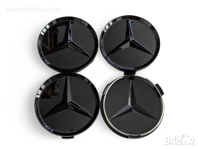 Капачки за Джанти Mercedes-Benz 75мм (Комплект 4 бр.) - Черен Гланц, Черен Мат, Сребристи, снимка 2 - Аксесоари и консумативи - 55155883