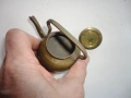 Старинен бронзов чайник съд гравюри , снимка 4
