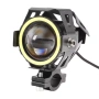 LED прожектор за мотоциклет U7 Angel Eyes 15W 3000lm 12-85V – Универсален фар за мотор, ATV 10116, снимка 4