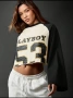  Нов със етикет. Оригинален дамски кроп топ Missguided x Playboy Long Sleeve Raglan Crop Top , снимка 3