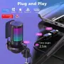 Геймърски USB микрофон NJSJ ME6S, RGB, кардиоиден, комплект със стойка за рамо, 2,5м кабел, снимка 2