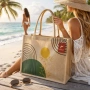 Стилна лятна чанта за плаж и разходка, размер 43 х 34 см, снимка 5