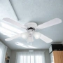 Таванен вентилатор с осветление Muhler MCF4262W N – 107 см, 4 перки, 3xE27, 55W, MDF, снимка 1