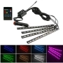 Комплект RGB амбиентно осветление за кола – 4 LED ленти по 22 см, звуков сензор, IP65 10265, снимка 8